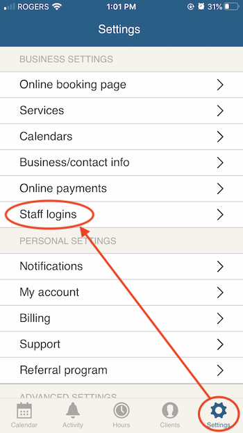 settings_staff_login_page_in_bookedin.PNG